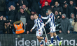 Jed Wallace of West Bromwich Albion hits the corner flag as he celebrates the goal during...