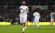 Jayden Bogle of Leeds United is in action during the Premier League match between Leeds Un...