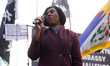 Leader of the Conservative Party Kemi Badenoch addresses activists rallying against plans...