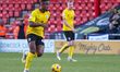 Rekeem Harper, 45, of Barrow AFC moves forward on the attack during the Sky Bet League 2 m...