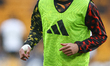 Joelinton of Newcastle United warms up during the Premier League match between Wolverhampt...