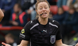 Referee Kirsty Dowie officiates during the Adobe Women's FA Cup 4th Round soccer match bet...