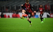 Alexis Saelemaekers of AC Milan is in action during the Serie A match between AC Milan and...