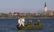 The traditional Epiphany cross swimming takes place on the Danube River in Beocin, Vojvodi...