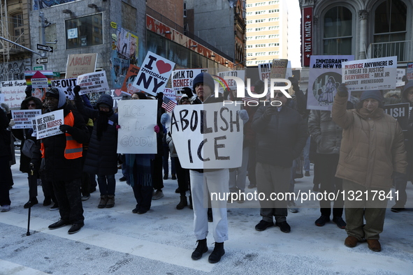 Activists and protesters participate in a march from Cadmam Plaza to the Federal Plaza building in Manhattan, New York, on January 19, 2026,... by Deccio Serrano/NurPhoto
