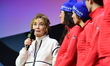 Actress Marie Anne Chazel and the ESF ski team attend the opening ceremony of the 29th Alp...