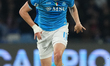 Rasmus Hojlund of SSC Napoli plays during the Serie A match between SSC Napoli and US Sass...