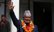Ishwar Pokhrel, former Deputy Prime Minister and Deputy Chairman of the CPN-UML, poses for...