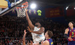 Mfiondu Kabengele plays during the match between FC Barcelona and Dubai Basketball, corres...