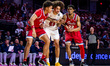 Josiah Parker (11) of the Florida Atlantic Owls, Aiden Tobiason (25) of the Temple Owls, a...