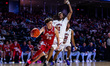 Niccolo Moretti, 25, of the Florida Atlantic Owls drives the ball during an NCAA men's bas...