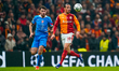 Leroy Sane of Galatasaray is in action with Matteo Ruggeri of Atletico Madrid during the U...
