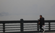 Fog covers the sky of Cairo on the Nile Corniche in the capital, downtown Egypt, on Januar...