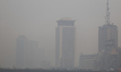 Fog covers the sky of Cairo on the Nile Corniche in the capital, downtown Egypt, on Januar...