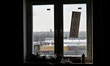 A view from an apartment in a restored nine-storey residential building on Zaporizka Stree...