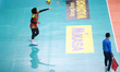 Shindy Sasgia participates in the 2026 Proliga Indonesian Volleyball League match between...