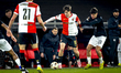 SC Feyenoord Rotterdam forward Leo Sauer and SK Sturm Graz midfielder Arjan Malic play dur...