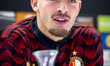 SC Feyenoord Rotterdam midfielder Luciano Valente attends the press conference after the m...