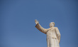 In Chengdu, Sichuan Province, China, on April 17, 2025, the monumental statue of Mao Zedon...