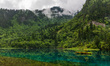 In Songpan County, Sichuan Province, China, on July 9, 2011, the translucent waters of Jiu...