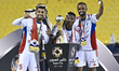 The players of Sharjah celebrate after winning the Super Cup Qatar-UAE match between Qatar...