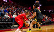 Lauryn Swann of the Rutgers Scarlet Knights possesses the ball during an NCAA women's bask...