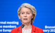 European Commission President Ursula von der Leyen holds a press conference at the end of...