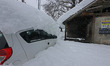 A vehicle is buried in heavy snow in Shopian, Jammu and Kashmir, India, on January 23, 202...