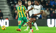 David Ozoh of Derby County passes the ball to the center during the Sky Bet Championship m...