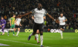 Patrick Agyemang of Derby County celebrates after scoring a goal to make it 1-0 during the...