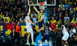 Nicolo Melli, #4 of Fenerbahce Beko, blocks the ball during the EuroLeague Regular Season...