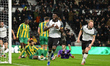 Patrick Agyemang of Derby County celebrates after scoring a goal to make it 1-0 during the...