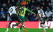 David Ozoh of Derby County and Mikey Johnston of West Bromwich Albion battle for possessio...