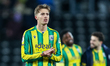 Isaac Price of West Bromwich Albion thanks the fans for their support at full-time during...