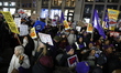 People participate in a protest in solidarity with Minneapolis and against US President Do...