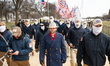 The white supremacist group Patriot Front rallies outside the 2026 Annual March for Life i...