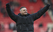 Kim Hellberg, Middlesbrough Manager, applauds the fans at the final whistle during the Sky...