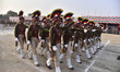 Soldiers march past ahead of the final dress rehearsal for the upcoming Republic Day parad...