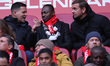 Kiki Musampa is with Siem de Jong during the match between AFC Ajax Amsterdam and FC Volen...