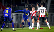 NAC Breda forward Charles Brym and PSV Eindhoven midfielder Joey Veerman play during the m...