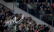 NAC Breda trainer Carl Hoefkens is present during the match between PSV Eindhoven and NAC...