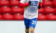 Charlie Brown of Accrington Stanley warms up during the Sky Bet League 2 match between Wal...