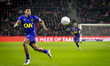 NAC Breda defender Cherrion Valerius plays during the match between PSV Eindhoven and NAC...