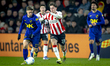 NAC Breda midfielder Max Balard and PSV Eindhoven midfielder Paul Wanner play during the m...