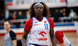 Ja'Leah Williams plays during the basketball game between Wisla Krakow and 1KS Sleza Wrocl...