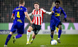 PSV Eindhoven midfielder Paul Wanner and NAC Breda midfielder Kamal Sowah play during the...