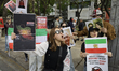 Iranians in Mexico City, Mexico, on January 24, 2026, protest on Paseo de la Reforma again...