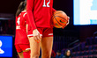 FAITH BLACKSTONE (12) of the Rutgers Scarlet Knights stands at the free throw line during...