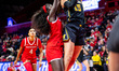 ASHLEY SOFILKANICH (15) of the Michigan Wolverines goes up for a layup during an NCAA wome...