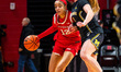 FAITH BLACKSTONE (12) of the Rutgers Scarlet Knights drives the ball during an NCAA women'...